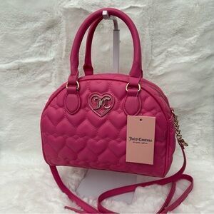 Juicy Couture Heart Quilted Flawless Dome Satchel Pink NWT